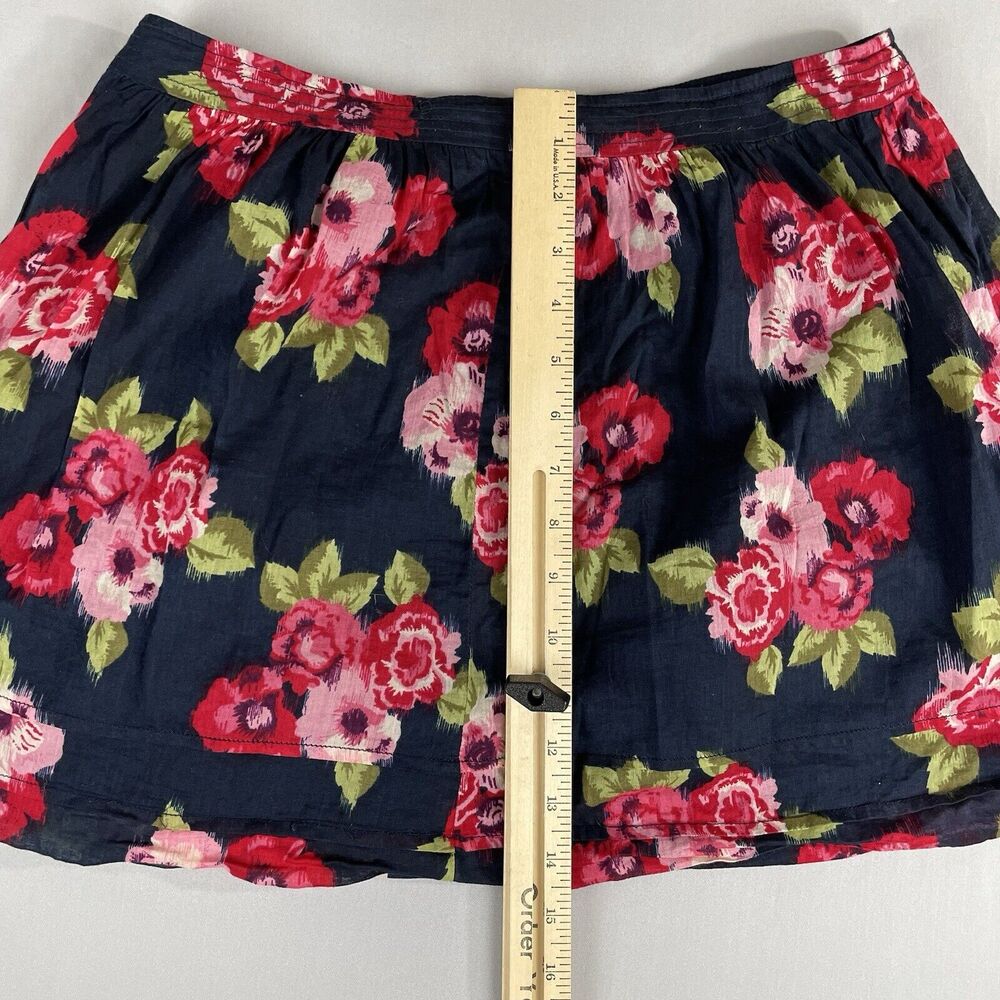 Heritage 1981 Pull On Full Mini Skirt Women’s M Blue Pink Floral Dbl Lined Vtg - Picture 9 of 12